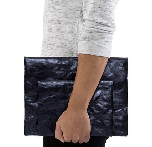 UASHMAMA Maru Clutch Small Metallic Metallic Petrolio