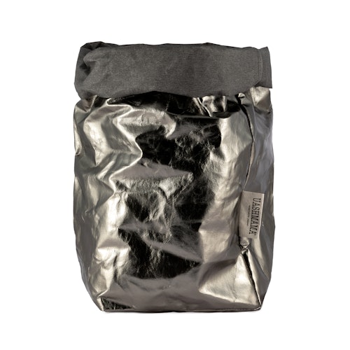 UASHMAMA Paper Bag Metallic Extra Large Dark Grey/Peltro