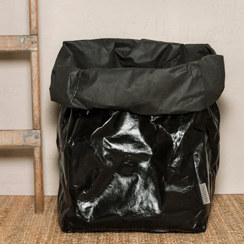 UASHMAMA Paper Bag Metallic Gigante Metallic Black