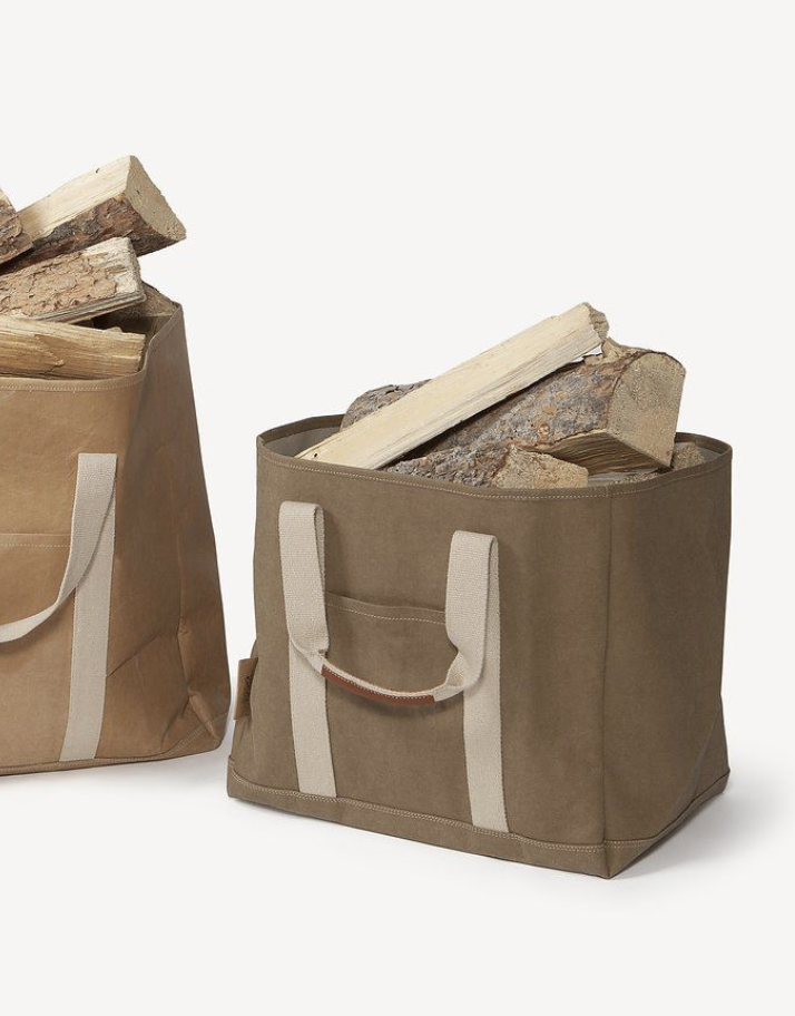 UASHMAMA Wood Bag Small Olive