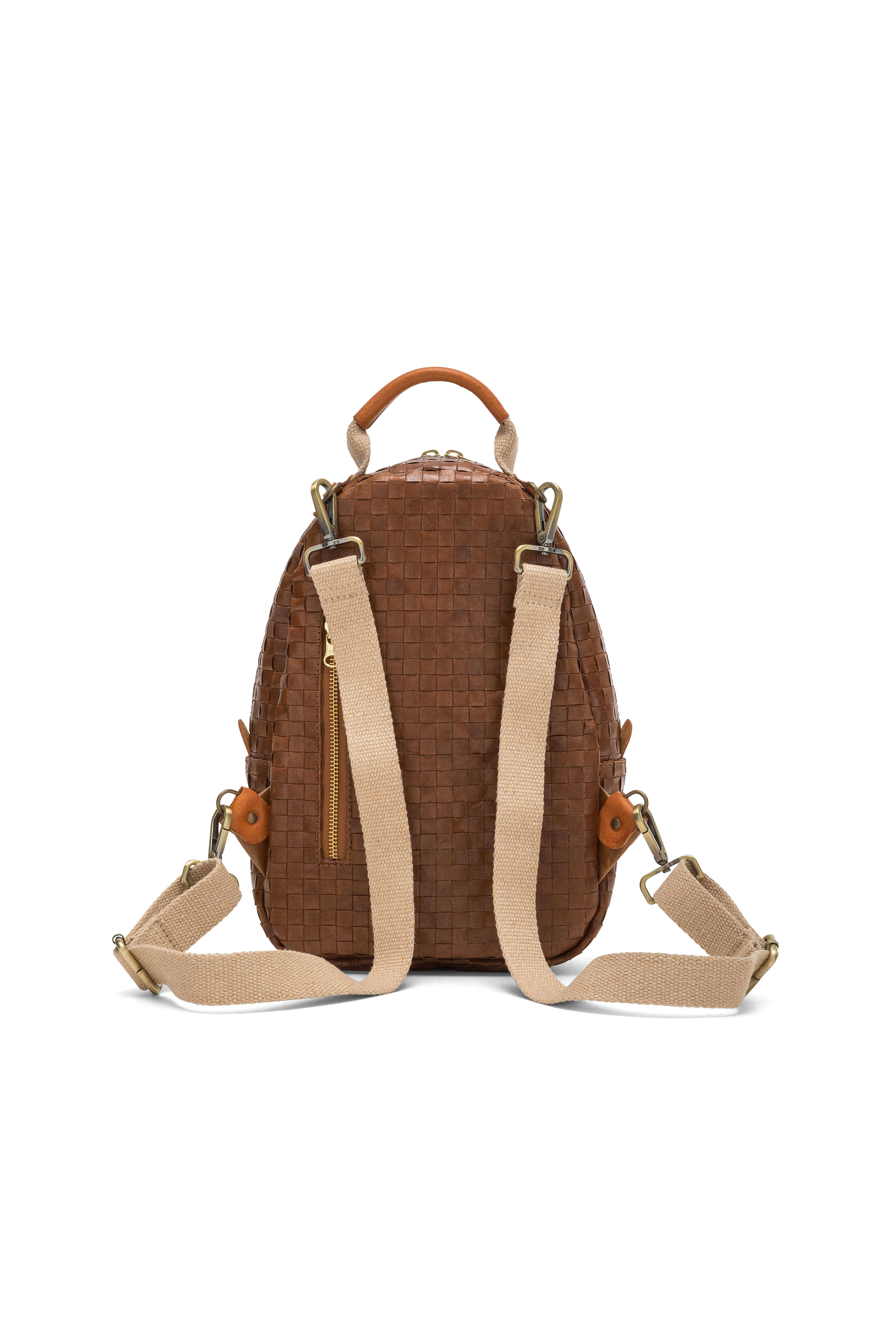 NWT Italian Made Uashmama Memmino Backpack in Dark Chocolate Brown Uashmama Midsize Zip-Up Backpack | Recycled Accents main image 4