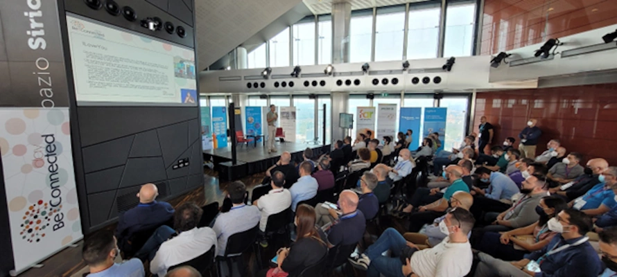 Panoramica della platea al BeConnected day di Bologna.