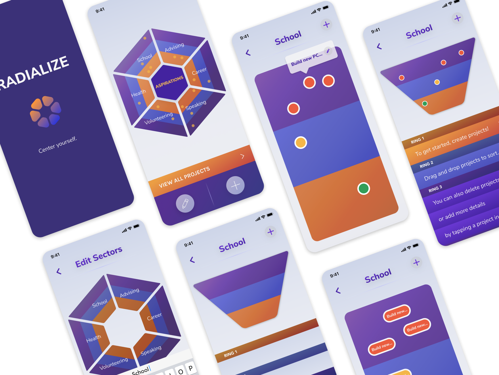 Radialize iOS App screens