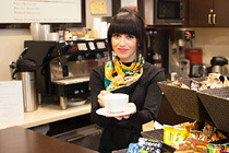 Woman sitting in cafe