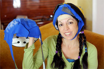 woman wearing cold cap