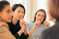 people talking in conference room