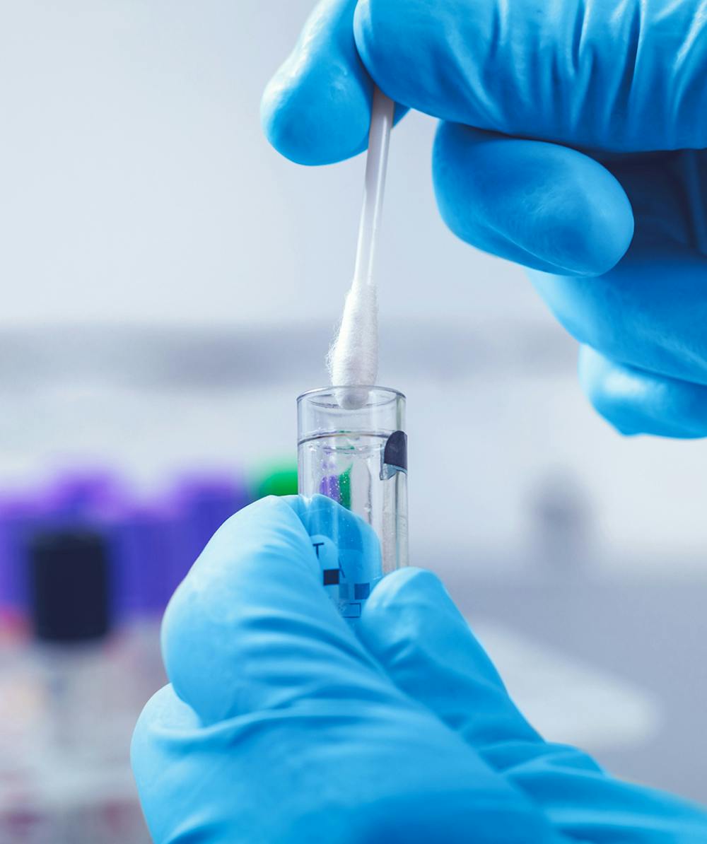 Doctor examining a patient's DNA