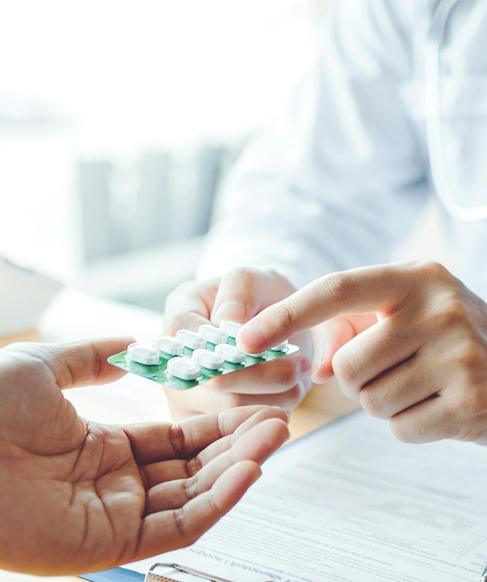 Patient being prescribed medicine
