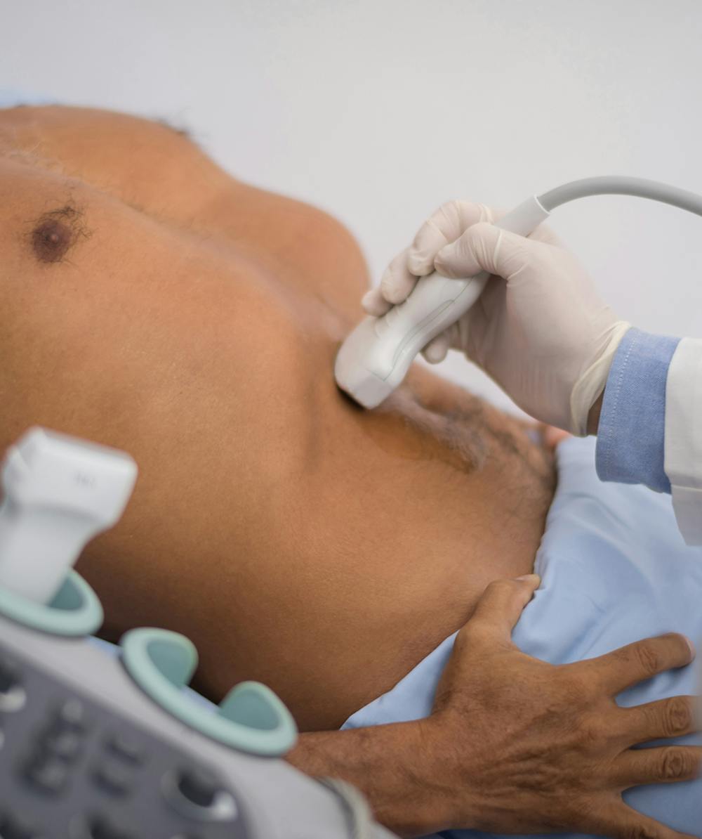 Patient getting an ultrasound to see if anything is wrong