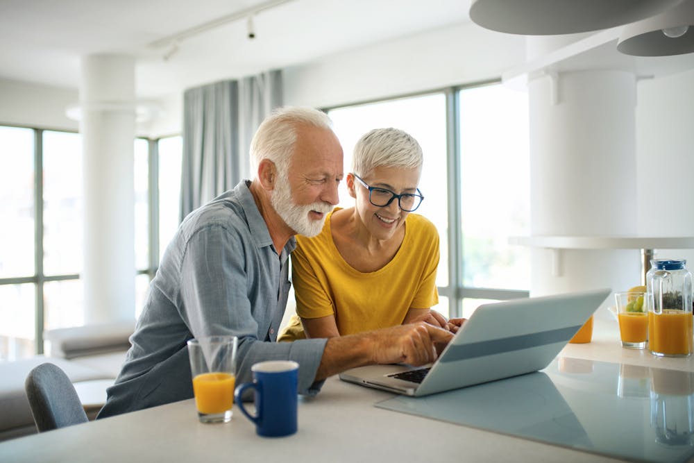 Older Couple Looking At Computer