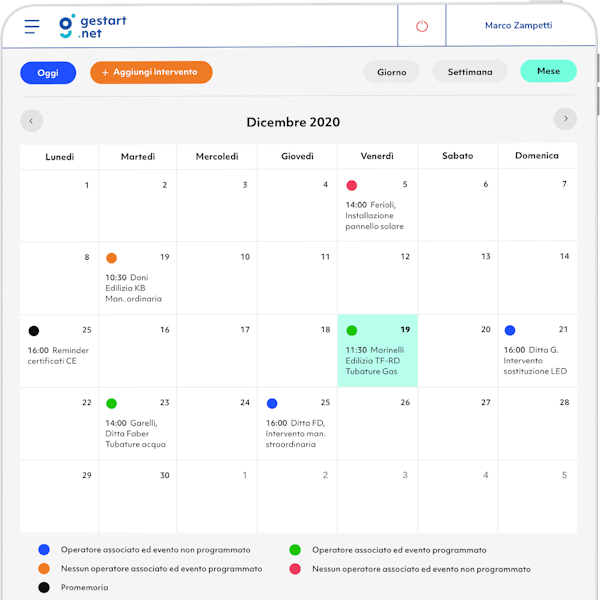 gestart tablet calendario