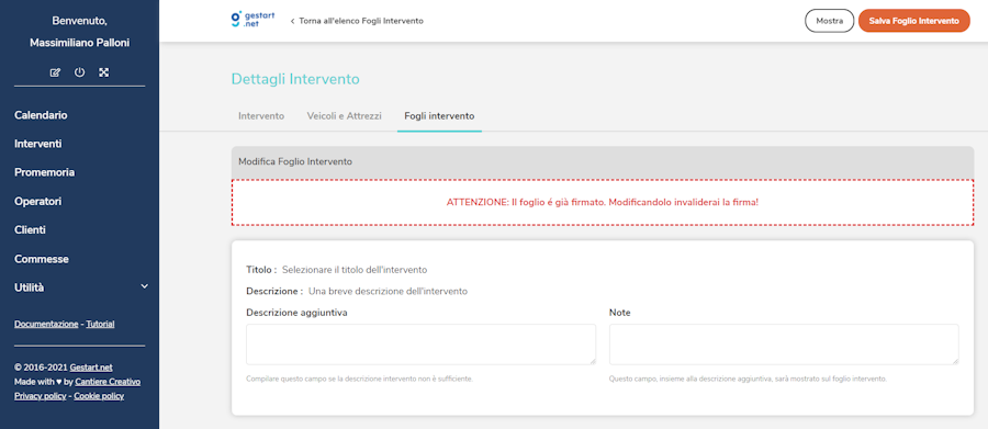 Primo esempio di firma invalidata su Gestart