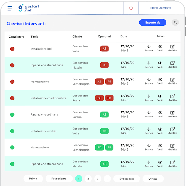 Mockup tablet interventi condominio Mockup tablet di una schermata con gli interventi per condomini