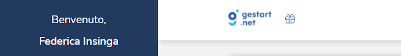 Schermata di Gestart app che mostra l'icona del regalo per scoprire le novità