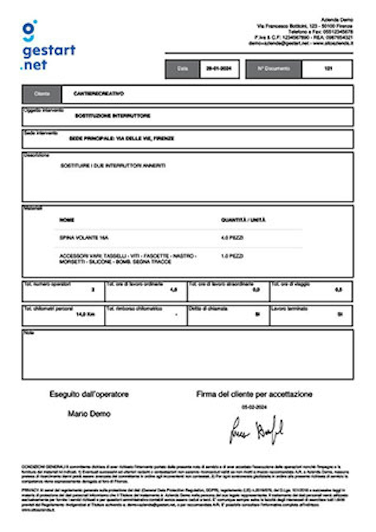 Digitalizzazione Mandatino d'intervento