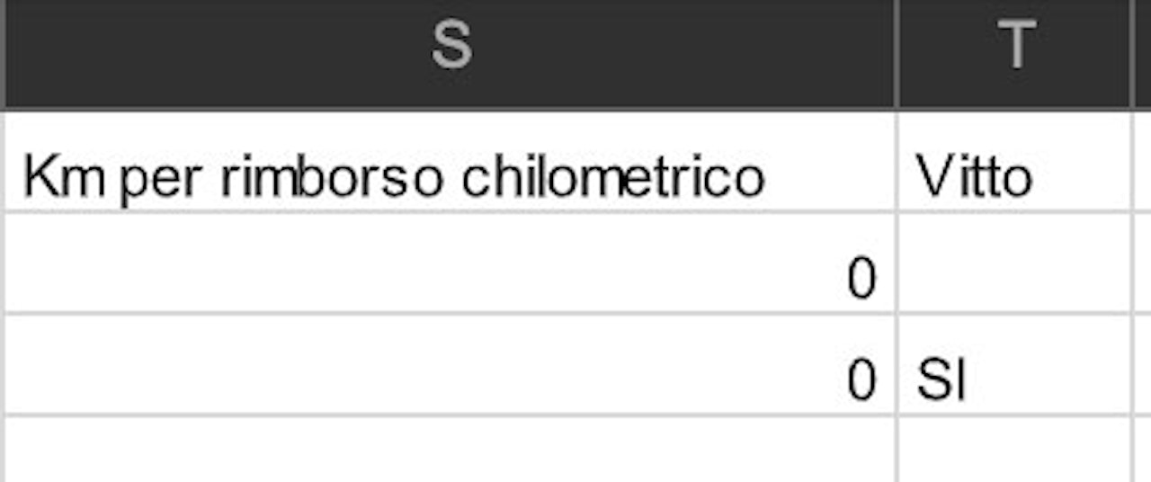 Colonna Vitto in Export Dati