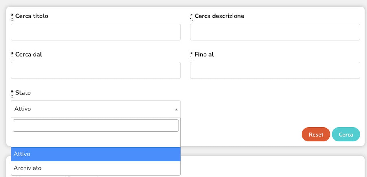 Promemoria Attivo Promemoria Archiviato