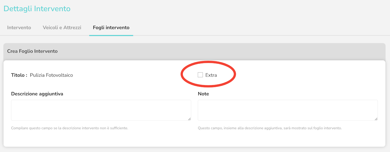 Gestione delle lavorazioni Extra