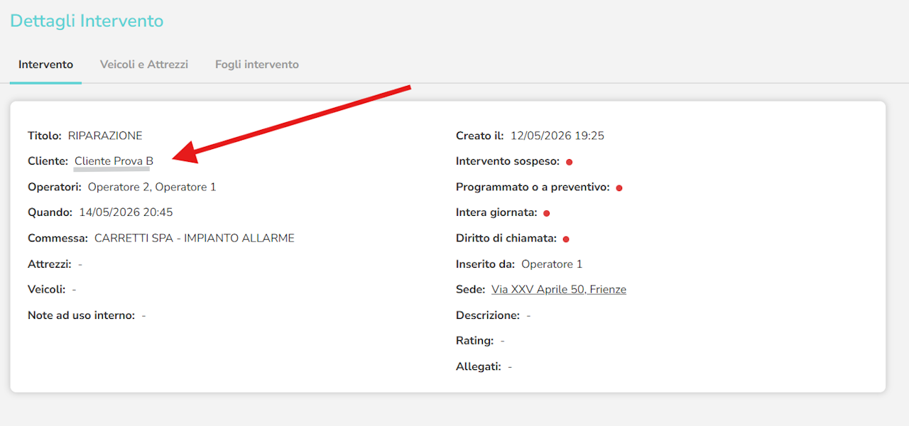 consultazione scheda cliente