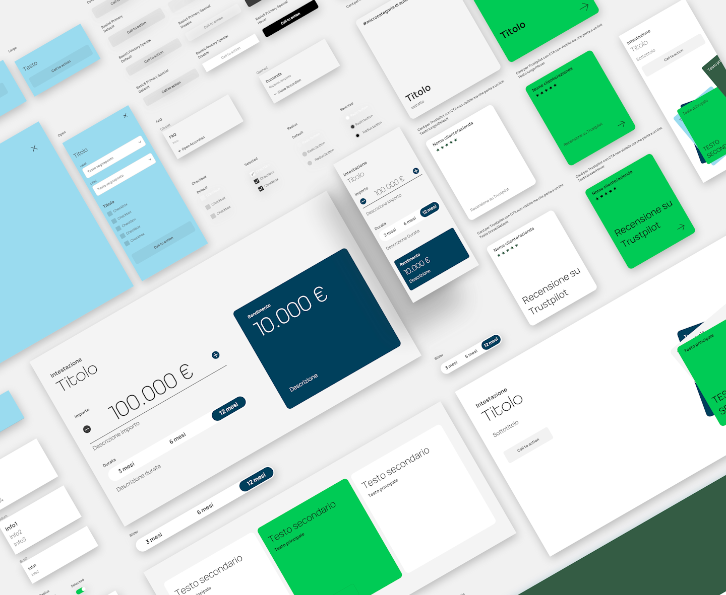 A view of Banca AideXa's design system.