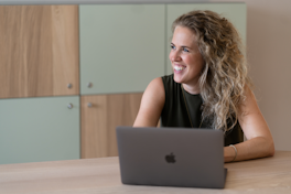 A designer working with her laptop