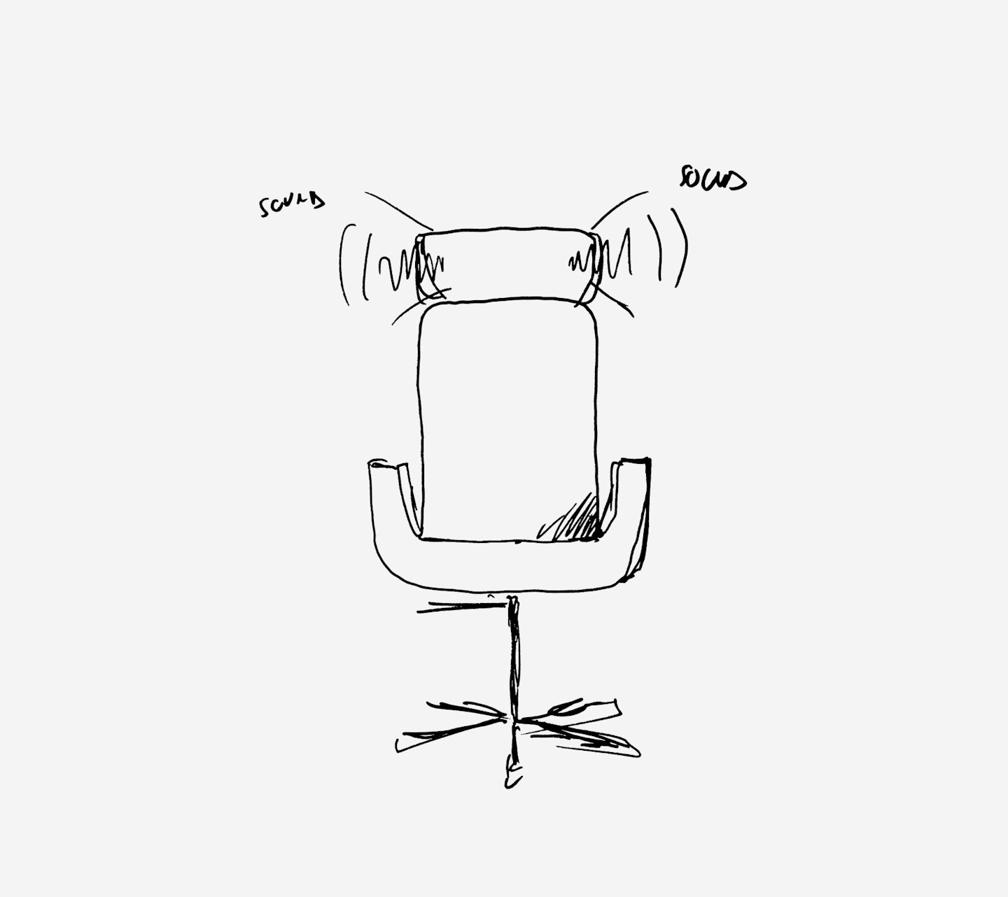 Silente chair sketch by hand