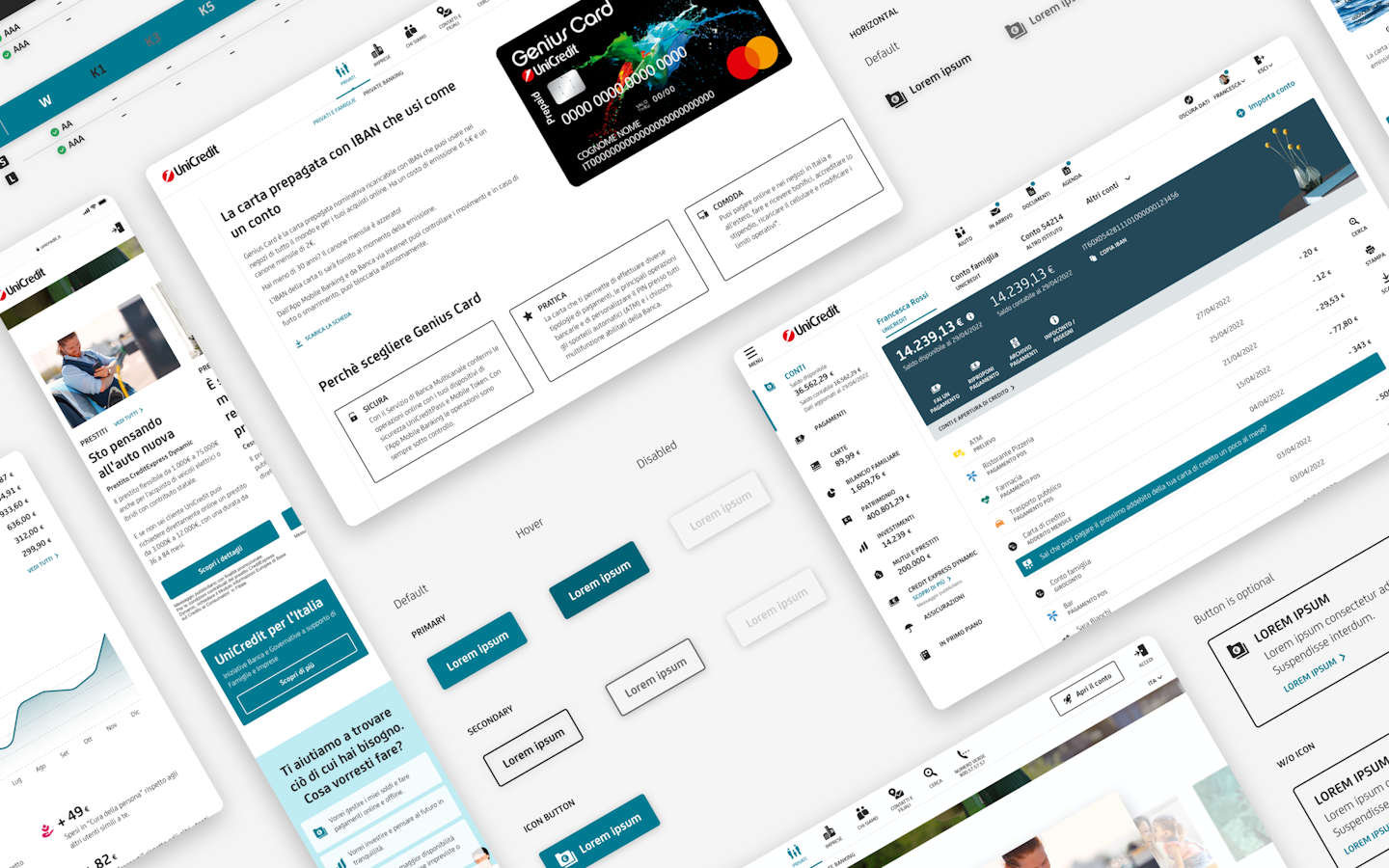 Overview of UniCredit's Brick Design System components