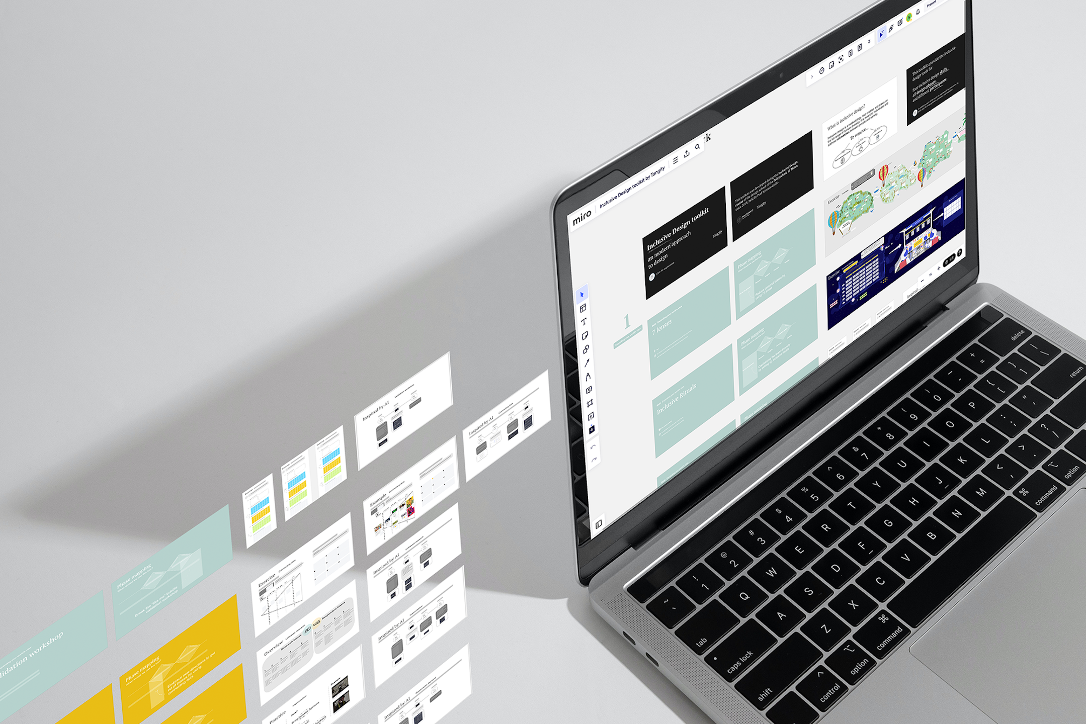 Inclusive design toolkit shown on macbook