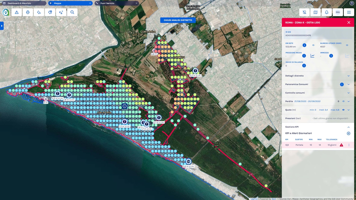 Waidy user interface showing heatmap of Rome