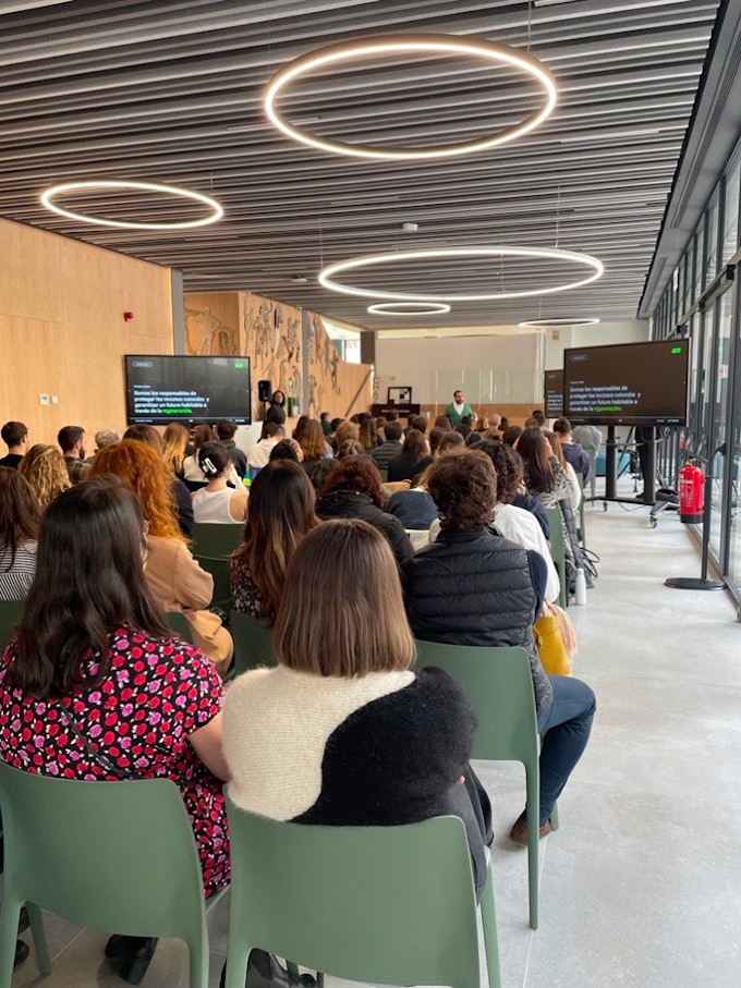 Audience listening to a speech
