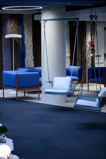 Break area with swings