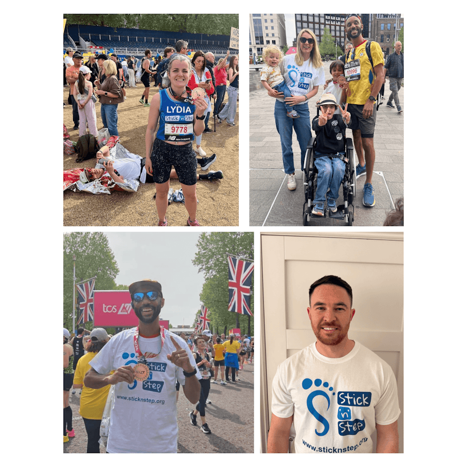 Trio of supporters make a marathon effort for Stick ‘n’ Step