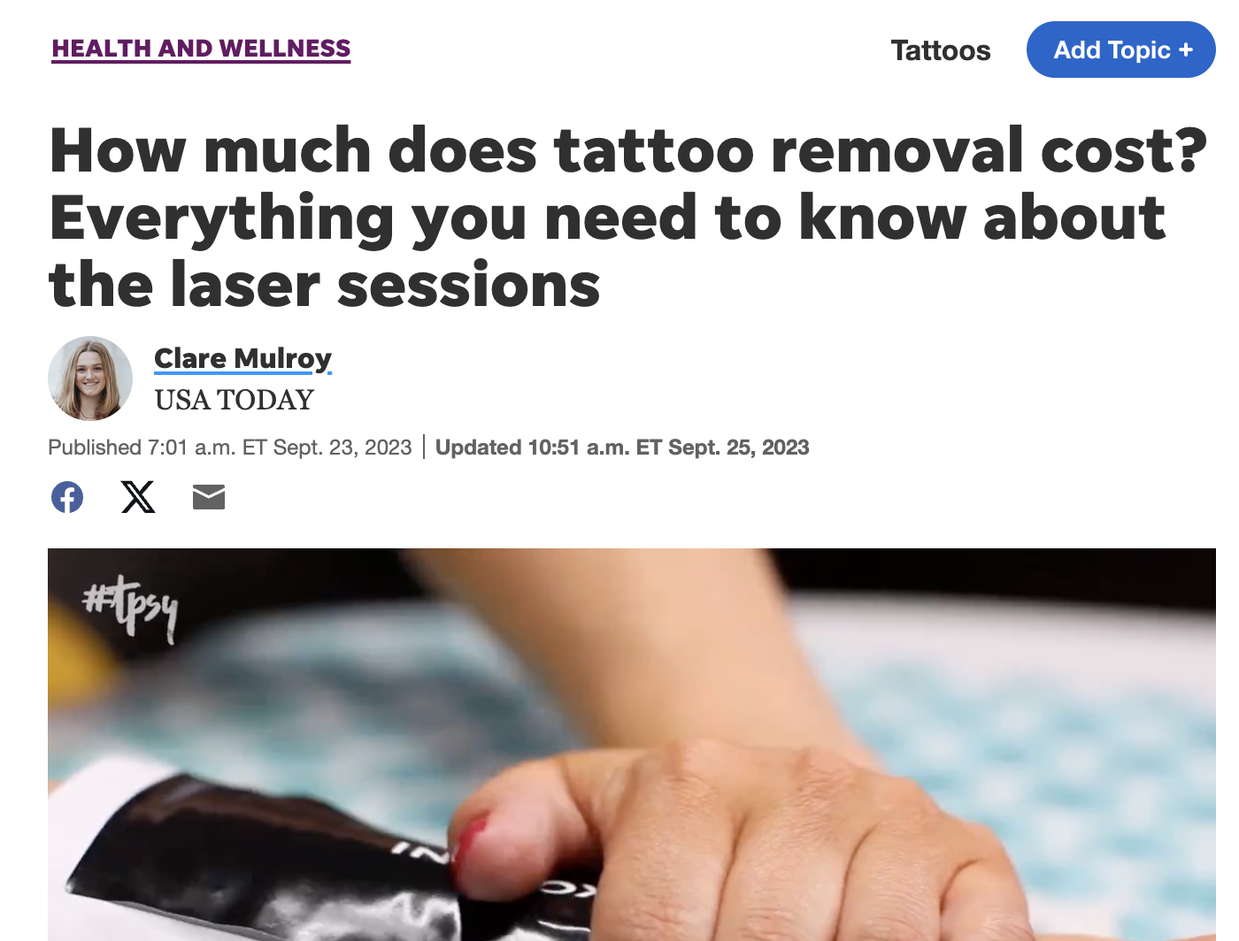 JUVA Skin & Laser Center Blog | USA Today featured Dr. Bruce Katz in an article about Laser Tattoo Removal.