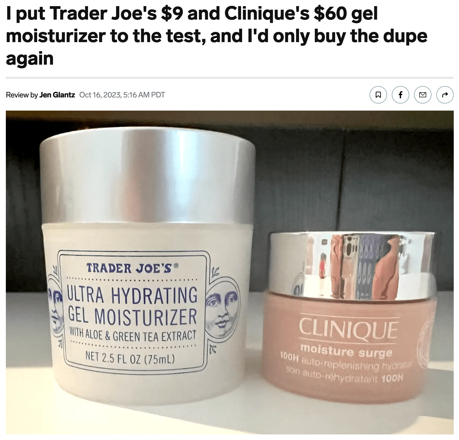 JUVA Skin & Laser Center Blog | Dr. Bruce Katz was featured in an Insider article about Clinique versus Trader Joe's skincare.