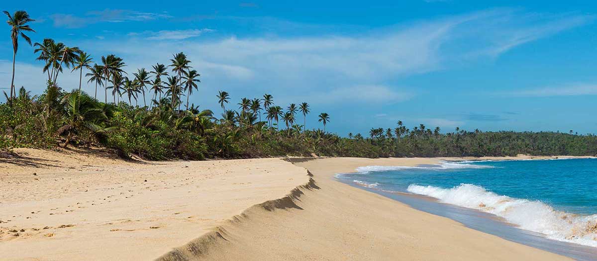 Long sandy beach in Puerto Rico
