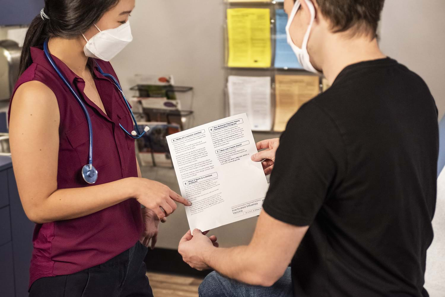 Doctor sharing information with patient