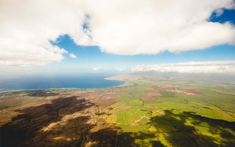 Arial view of flat landscape