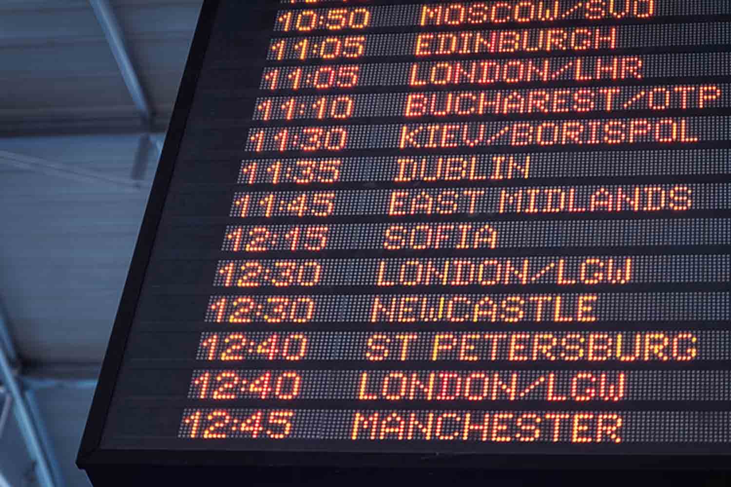 Airport flight schedule board