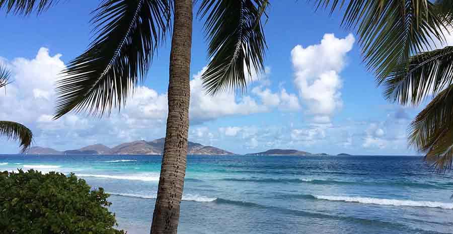 Waves coming in to Tortola beach