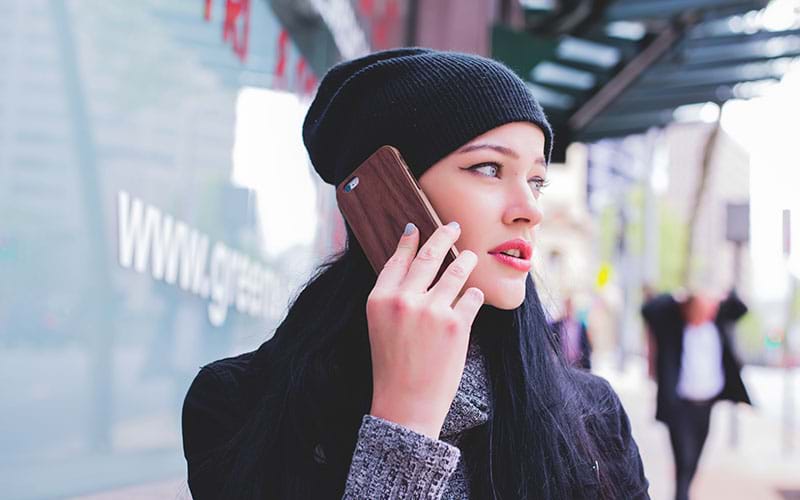 Woman talking on phone 
