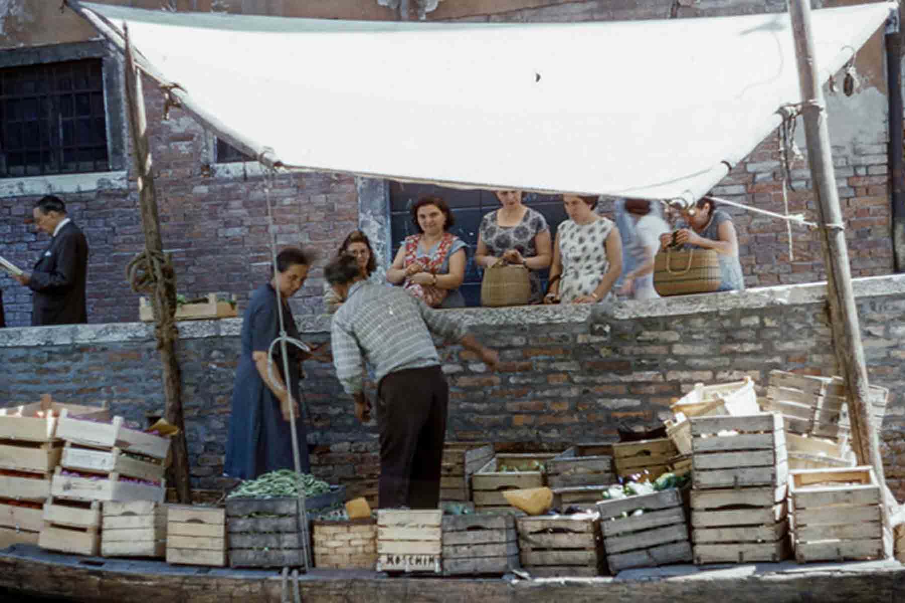 Market vendor selling merchandise