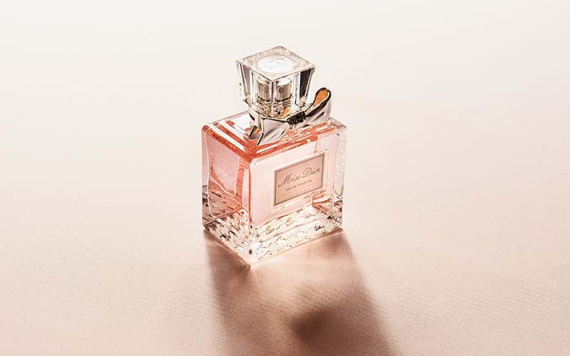 Pink vial of women's perfume