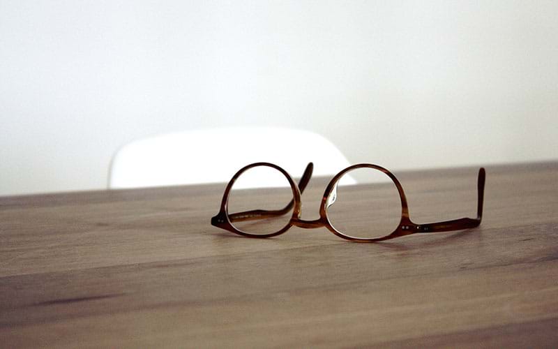 Glasses sitting on wood table