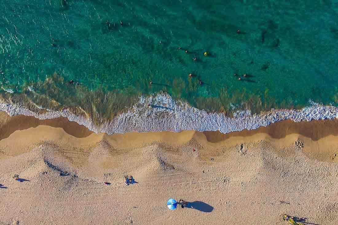 Aerial view of sandy beach