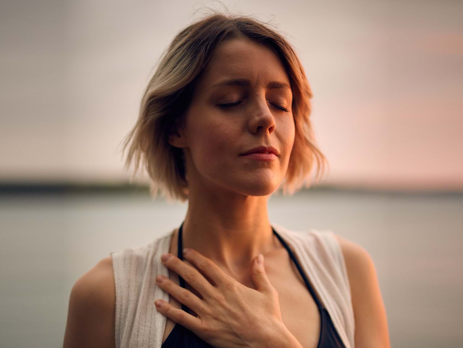 Woman looking peaceful