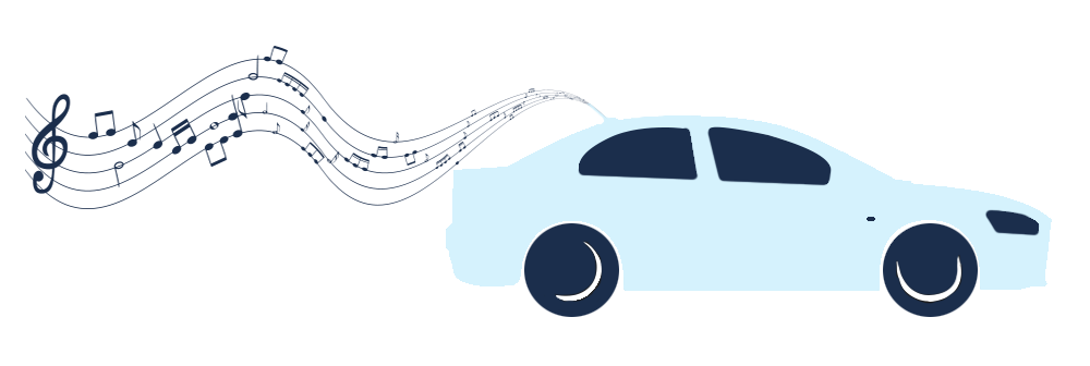 Car playing music graphic