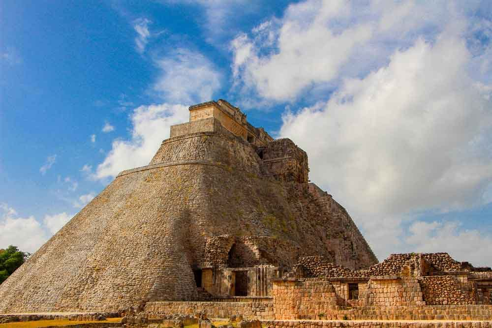 Historic ruins featuring tall central structure