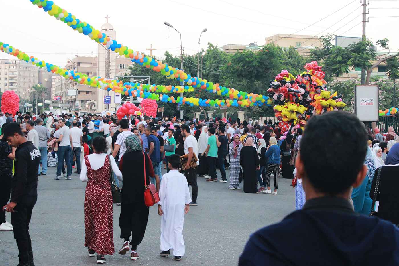 Crowded festival in streets of Cairo