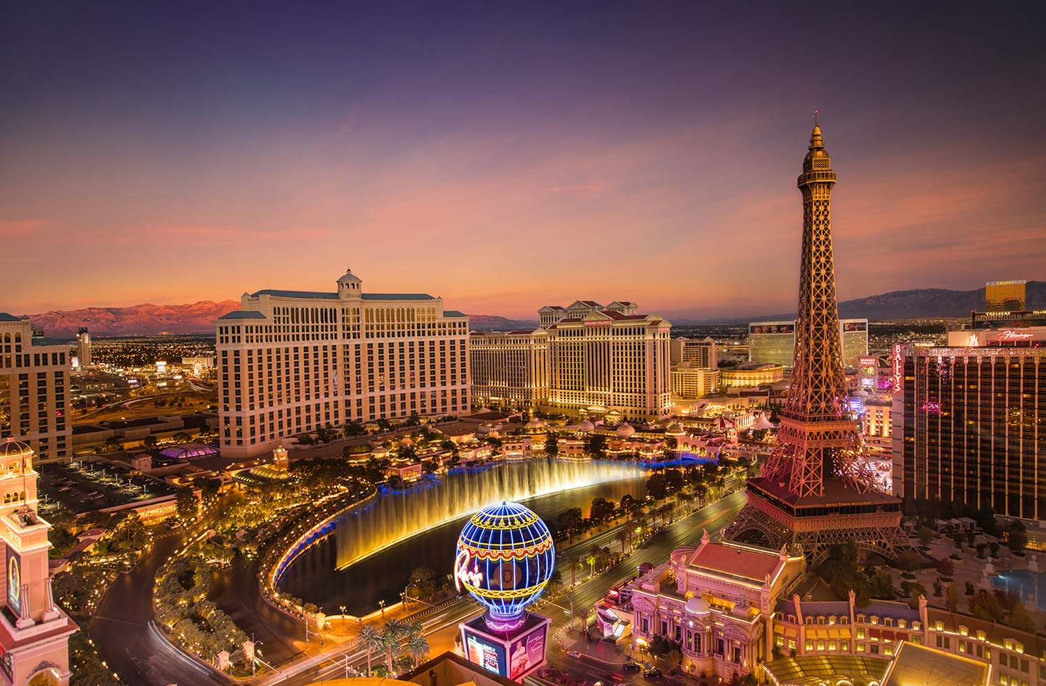 Sunset over Vegas strip