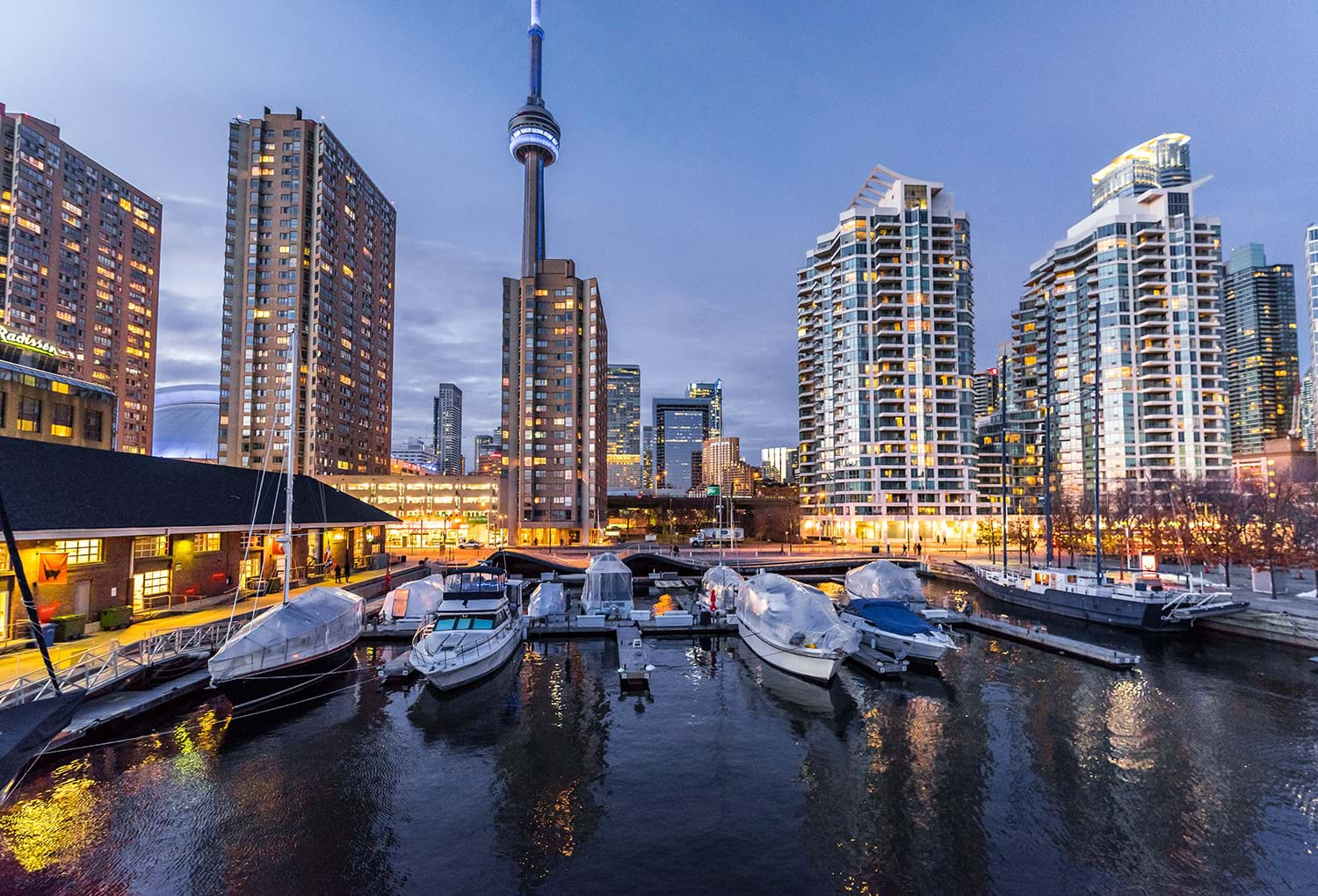 Large city boat dock